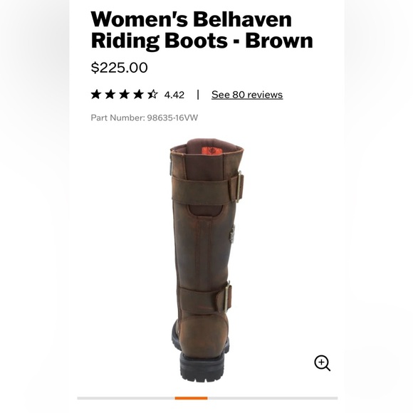 Harley Davidson Belhaven boots Size 7 in brown w/antique gold hardware. - Picture 5 of 12